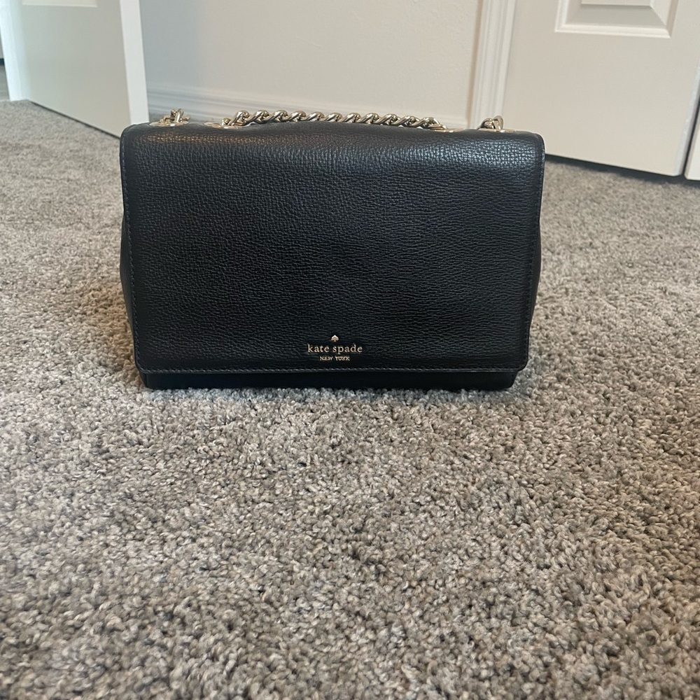 Kate Spade Black Shoulder Bag with Chain Detail